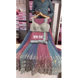 Multi color sequence work lehenga choli